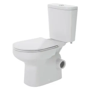 Petra Close-Coupled Toilet Suite, Right Skew Trap, Gloss White with Slim Seat