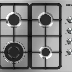 Gas Cooktop - 600mm Stainless Steel Cast Iron Trivets, GC604MSFC